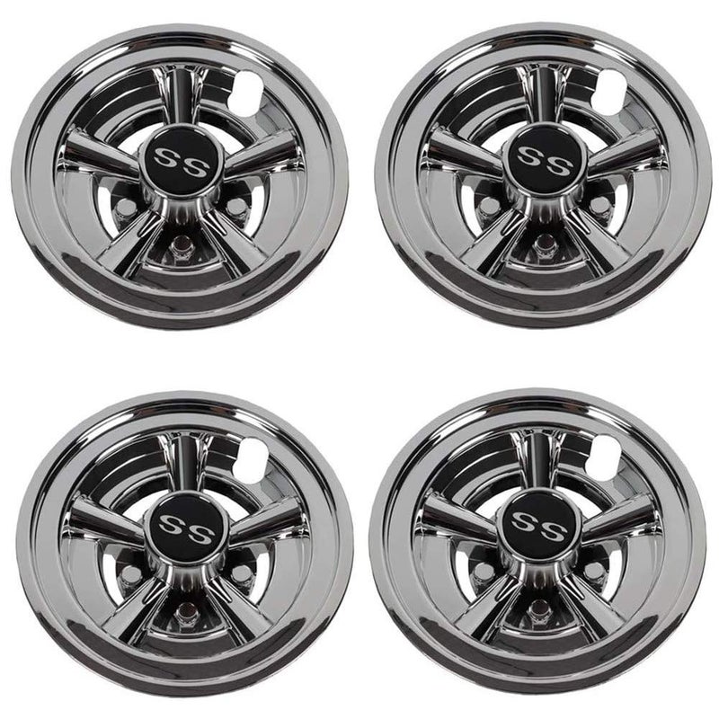 Dr.Acces Golf Cart 8" SS Wheel Covers Hub Caps, Set of 4PCS Fits Yamaha Club CAR EZ-GO Golf Cart and Most Brand Golf carts(Silver) - Image 1